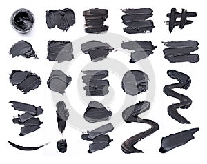 A set of black strokes, made by eyeliner or black acrylic paint