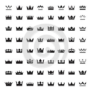 Set of black vector crowns photo