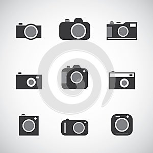 Set of Black and White Camera Icons