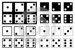 Set of black and white dice photo
