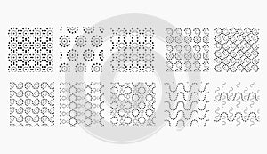 Set of black and white dots patterns,Vector  pattern. Modern stylish texture,