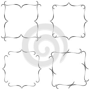 Set of Black and White Frames . Frame Collection . Vector Frames for your Design .