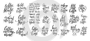 Set of black and white hand written lettering inscription