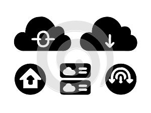Cloud Computing Icons - Connection, Download, Upload, and Server