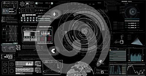 Set of black and white infographic elements. vector