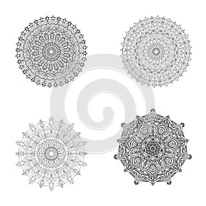 Set of Mandalas. Vector illustration.