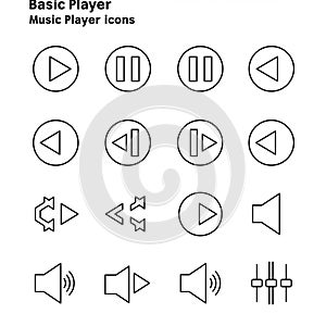 A set of black and white player icons is displayed on a white background. The
