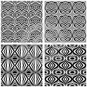 Set of black and white patterns