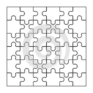 Set of black and white puzzle pieces