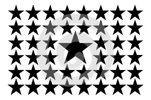 set of black and white stars