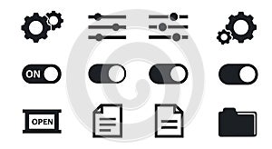 Set of Black and White UI Icons