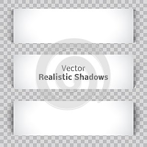 Set of blank banner sheet paper with shadow