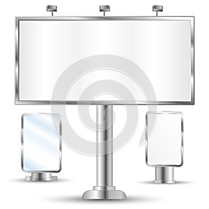Set of blank billboard, vector.