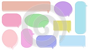 set of blank colorful speech bubble, conversation box, message box, chatbox, speaking bubble photo