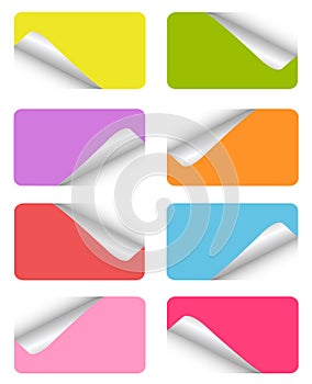 Set of blank colorful stickers