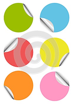 Set of blank colorful stickers