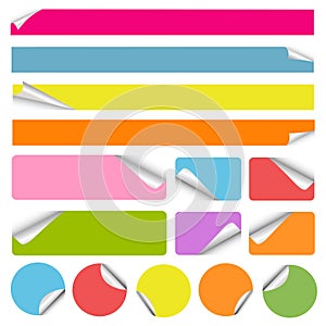 Set of blank colorful stickers