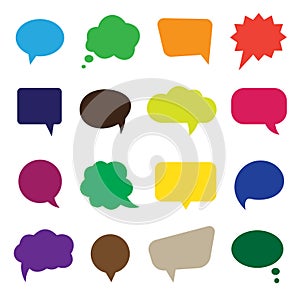 Set of Blank Empty Speech Bubbles