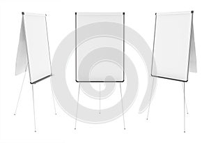 Blank flip chart standing