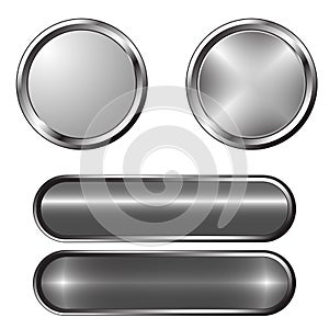 Set of blank grey buttons