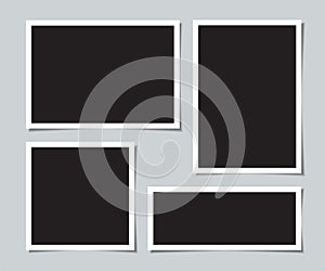 Set of blank photos for collage. Vector illustration