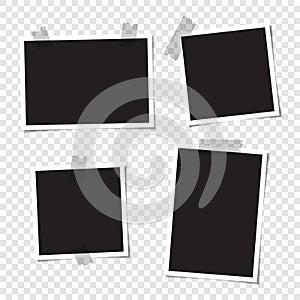 Set of blank photos for collage. Vector illustration