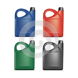 Set of Blank Plastic Jerrycan Canister Gallon Oil