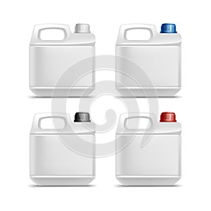 Set of Blank Plastic Jerrycan Canister Gallon Oil