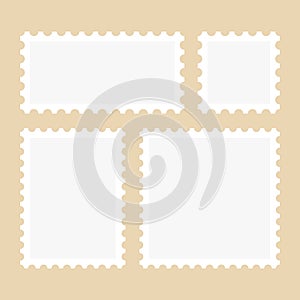 set of blank postcard stamp shapes vector illustration