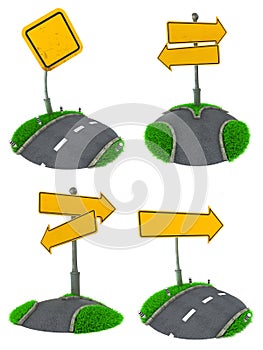 Set of Blank Road Sign Concepts.