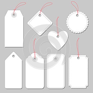 Set of blank vintage frames, tags and labels, isolated