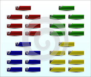 Set blank web design buttons