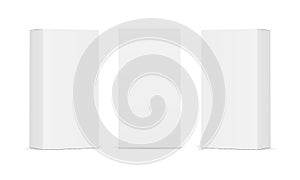 Set of blank white product packaging boxes isolated