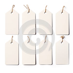 Set of blank white sale or price tags.