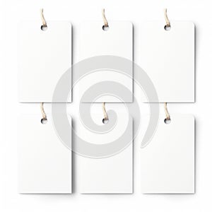 Set of blank white sale or price tags.