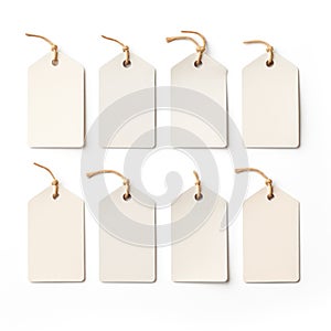 Set of blank white sale or price tags.