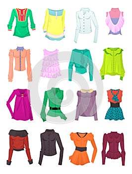 Set of blouses and tops photo
