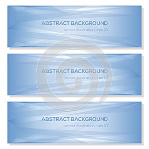 Set blue abstract triangle geometrical background