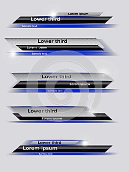 Set of blue banners.