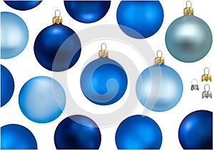 Set of Blue Christmas Balls without Motif