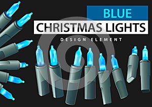 Set of Blue Christmas LED Lights
