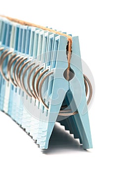 Set of blue clothespin