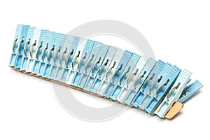 Set of blue clothespin