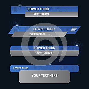 Set of blue lower third.