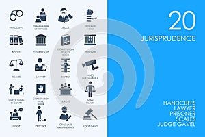 Set of BLUE HAMSTER Library jurisprudence icons