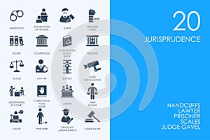 Set of BLUE HAMSTER Library jurisprudence icons photo