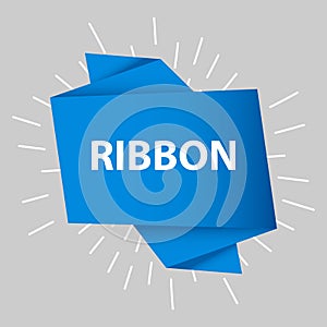 Set of blue ribbon baner icon