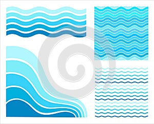 Set blue waves photo