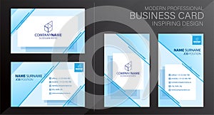 Set of blue and white Modern Corporate Business Card Design Templates