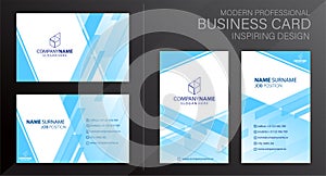 Set of blue and white Modern Corporate Business Card Design Templates